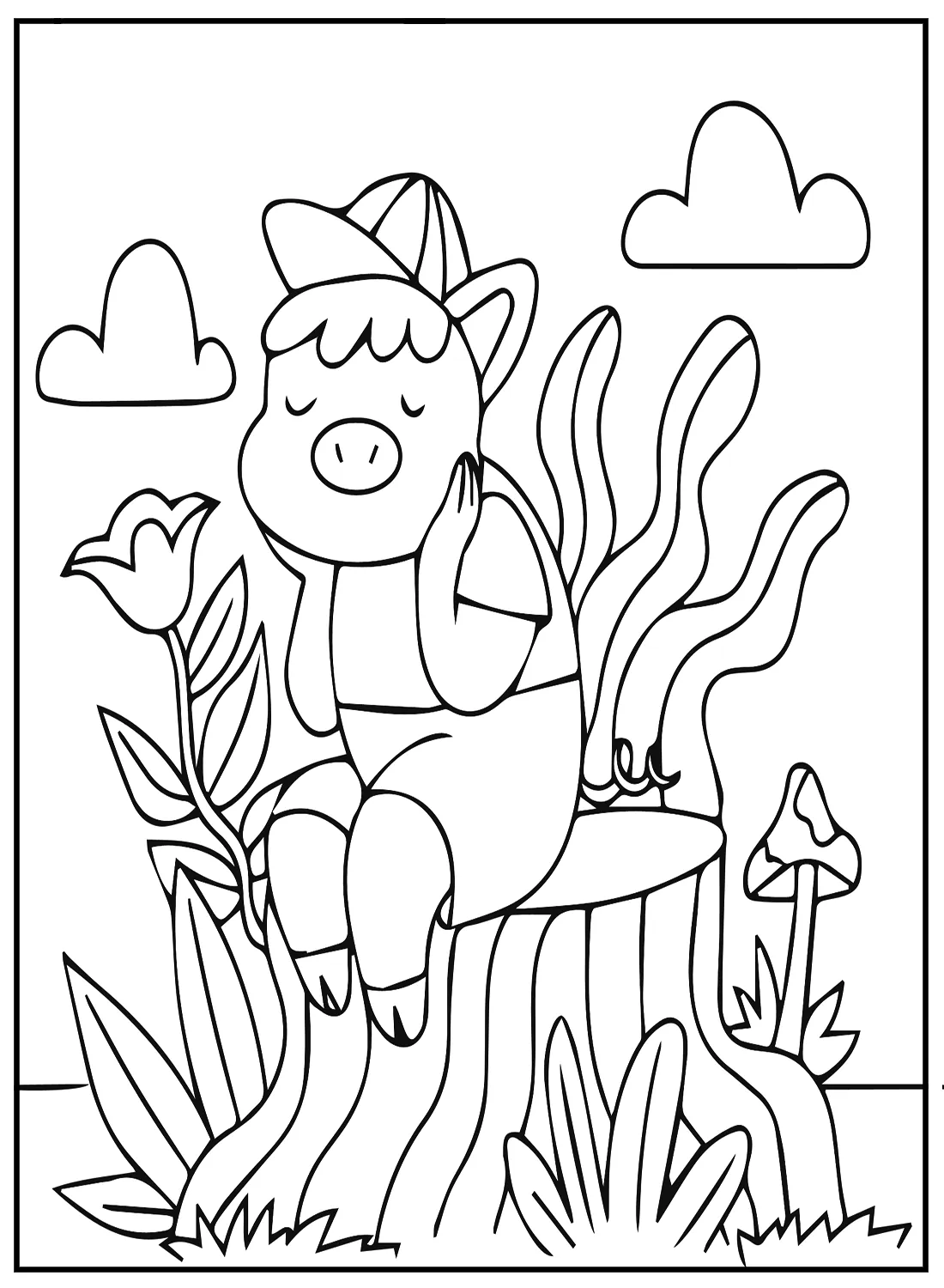 coloriage Animaux Kawaii d'enfant a imprimer