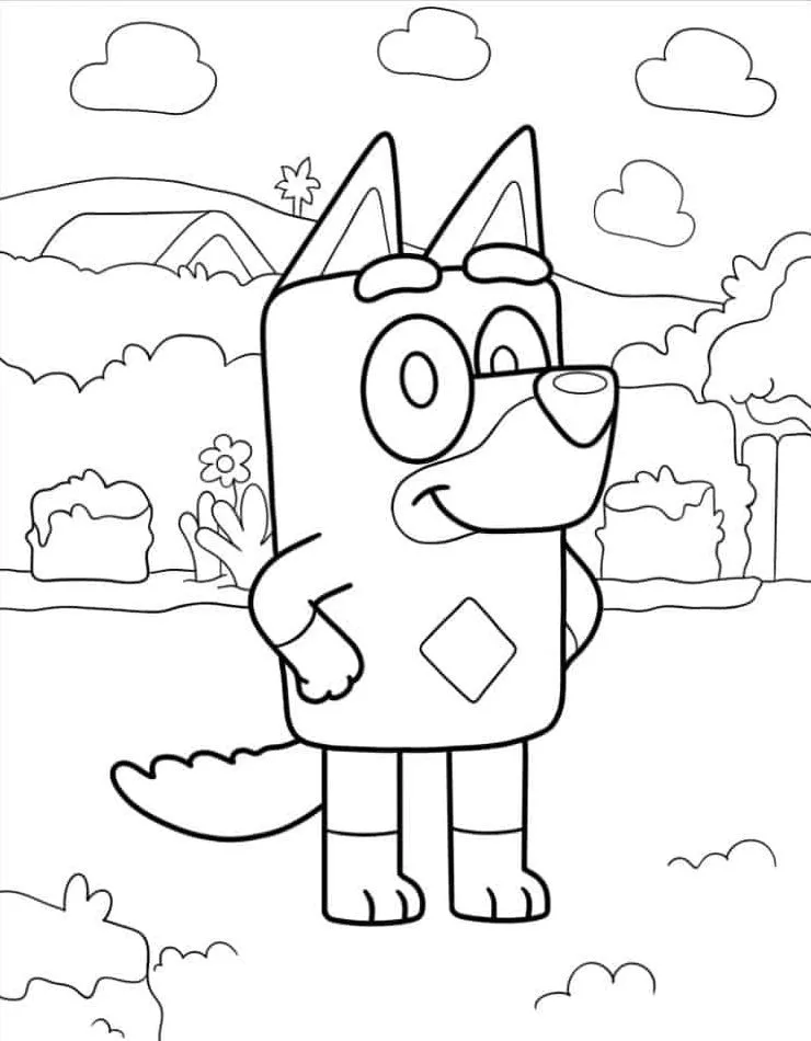 coloriage Bluey a colorier en ligne gratuitement