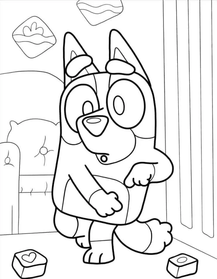 coloriage Bluey à imprimer pour enfant de 12 ans