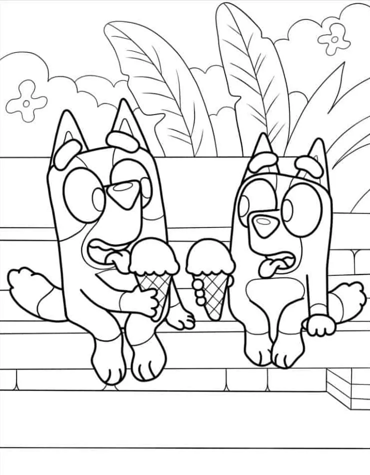 a imprimer coloriage Bluey gratuit