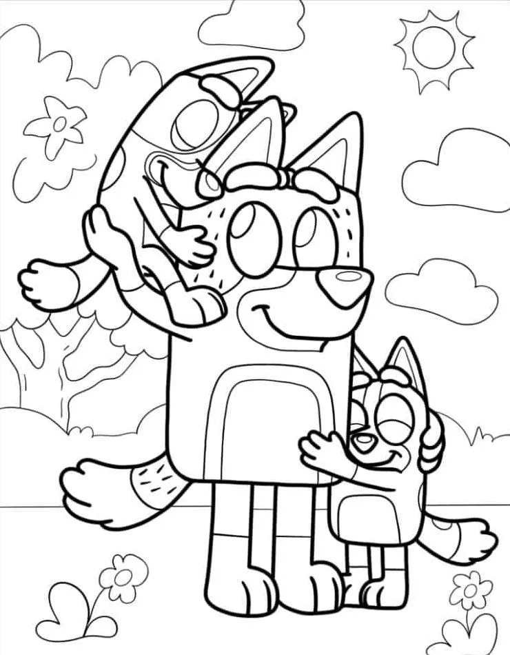 coloriage Bluey pour enfant de 5 ans