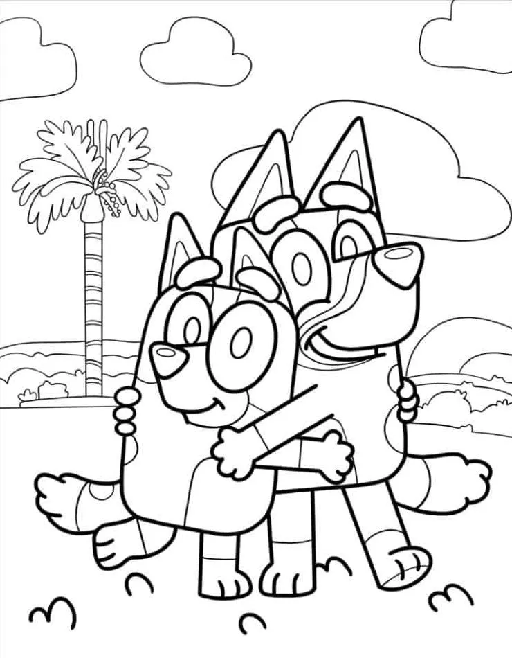 coloriage Bluey a colorier en ligne 1