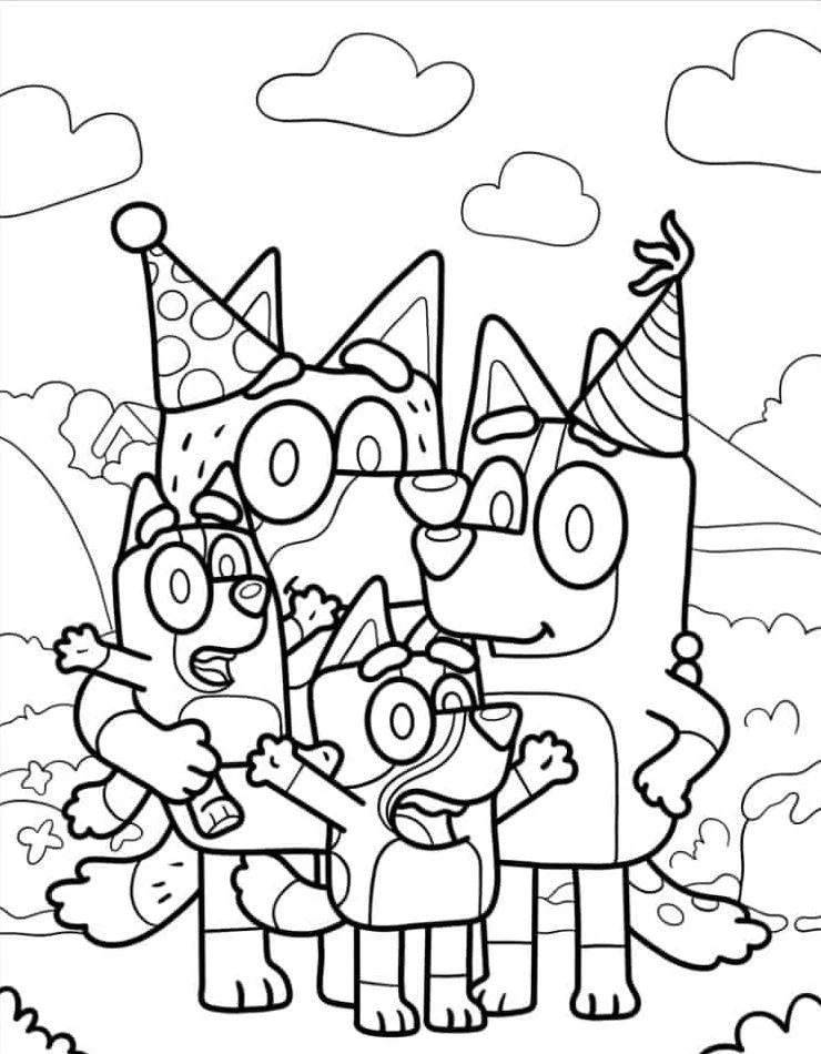 coloriage Bluey pour enfant de 8 ans