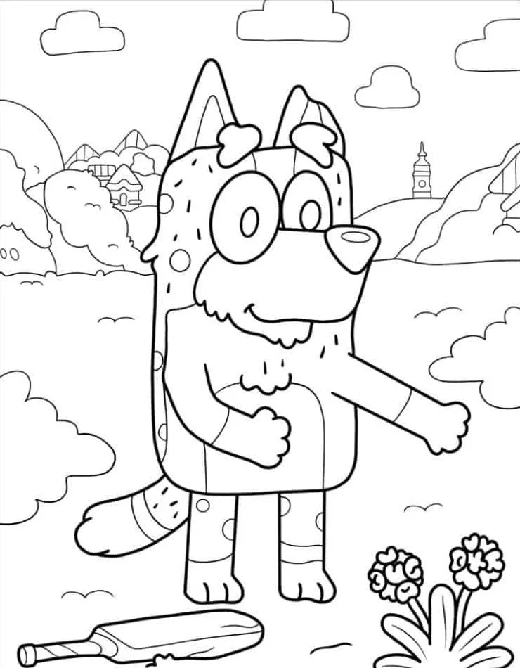 coloriage Bluey pour primaire