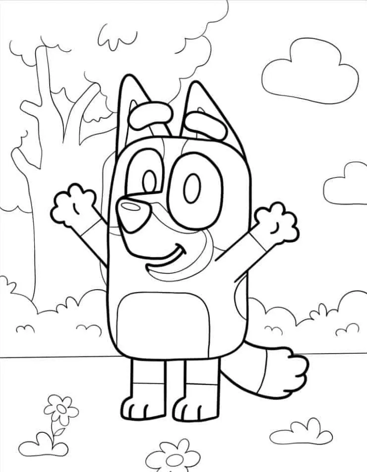 coloriage Bluey pour enfant de 2 ans