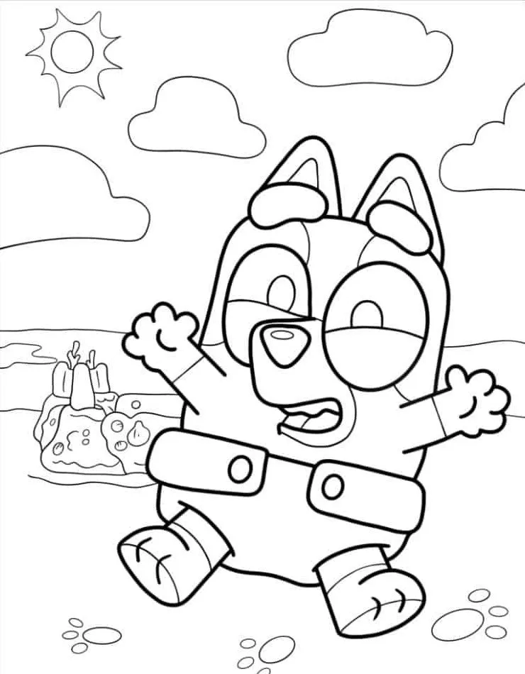 coloriage Bluey pour enfant de 6 ans