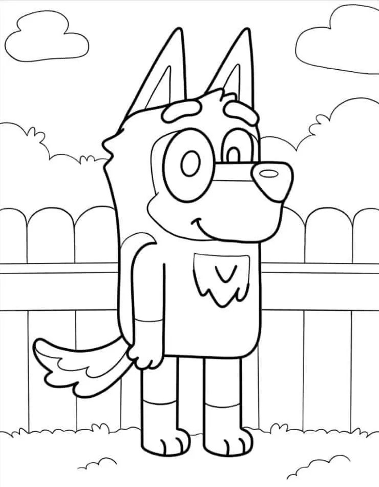 coloriage Bluey pour enfant de 4 ans