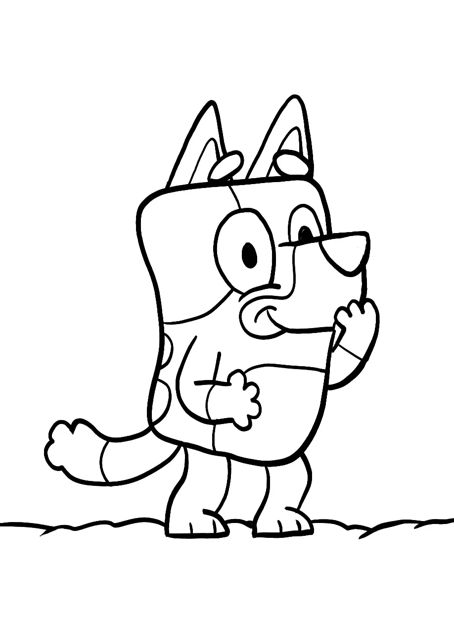 coloriage Bluey à imprimer kawaii 1