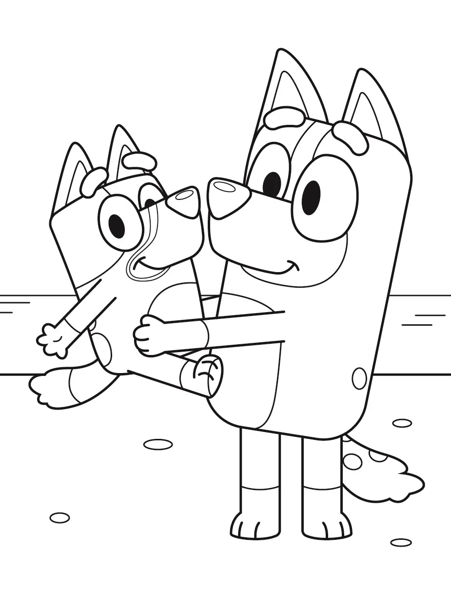 image pour coloriage Bluey enfant