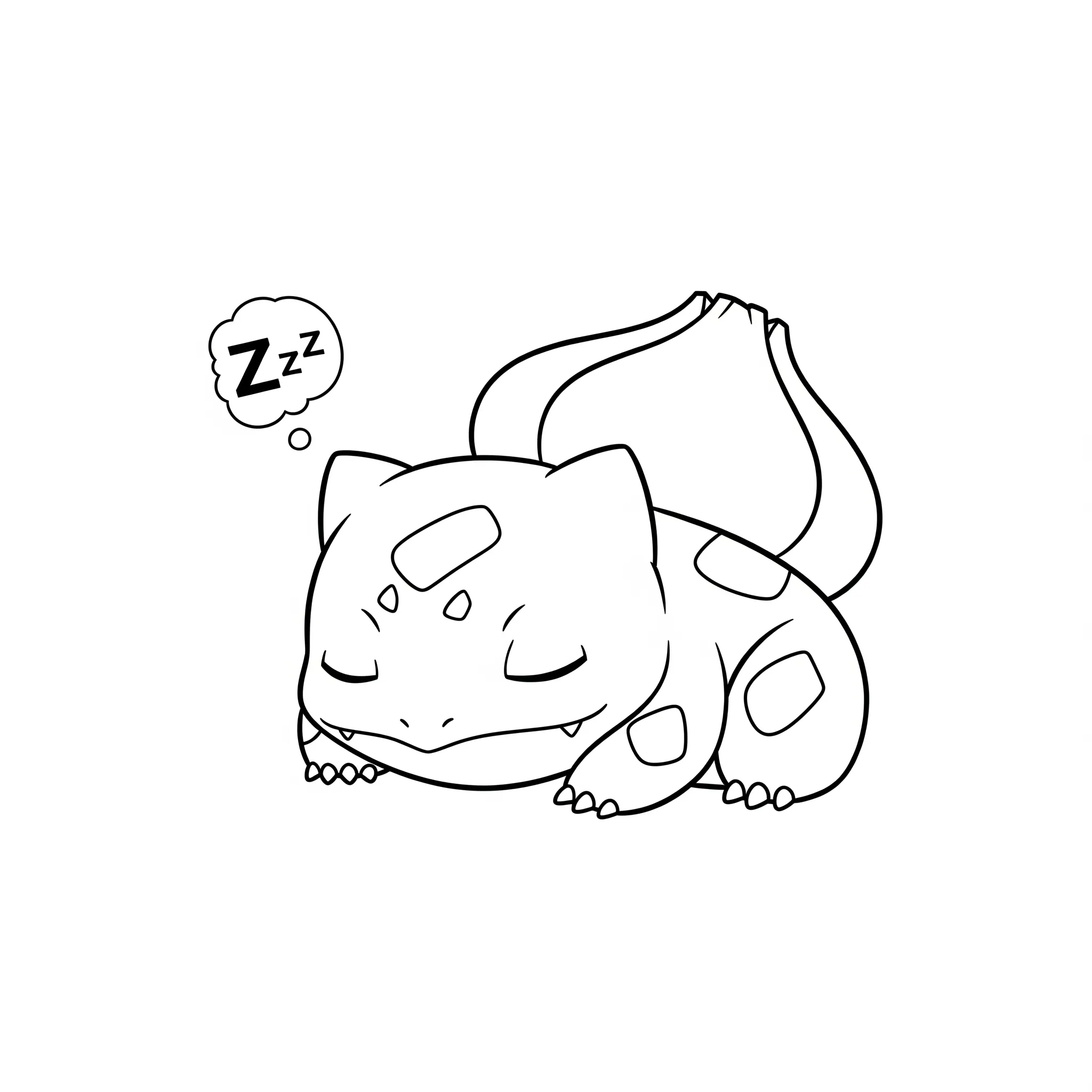 a imprimer coloriage Bulbasaur endormi gratuit