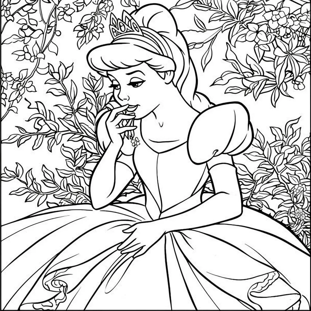 coloriage Cendrillon pour enfant de à imprimer