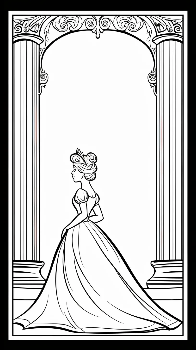 coloriage Cendrillon pour enfant de 2 ans 1