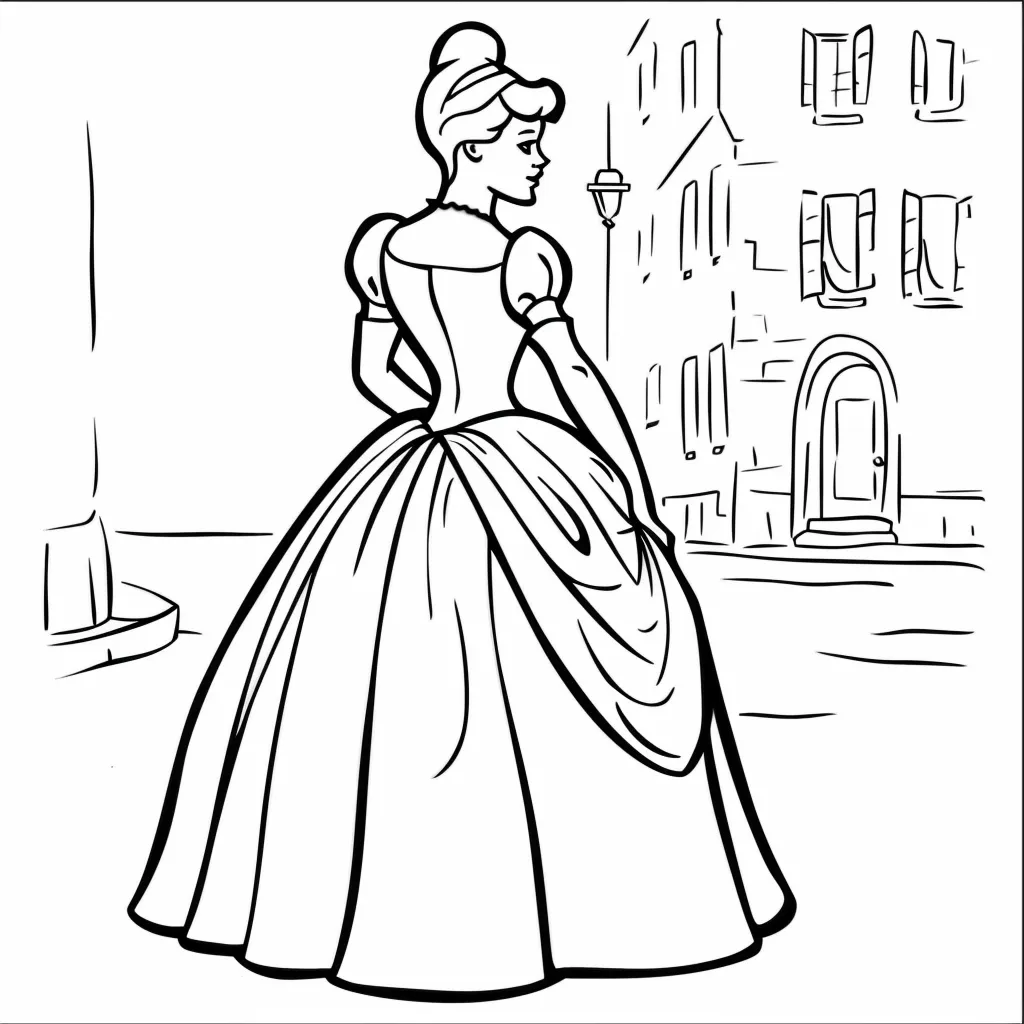 coloriage Cendrillon à imprimer 1