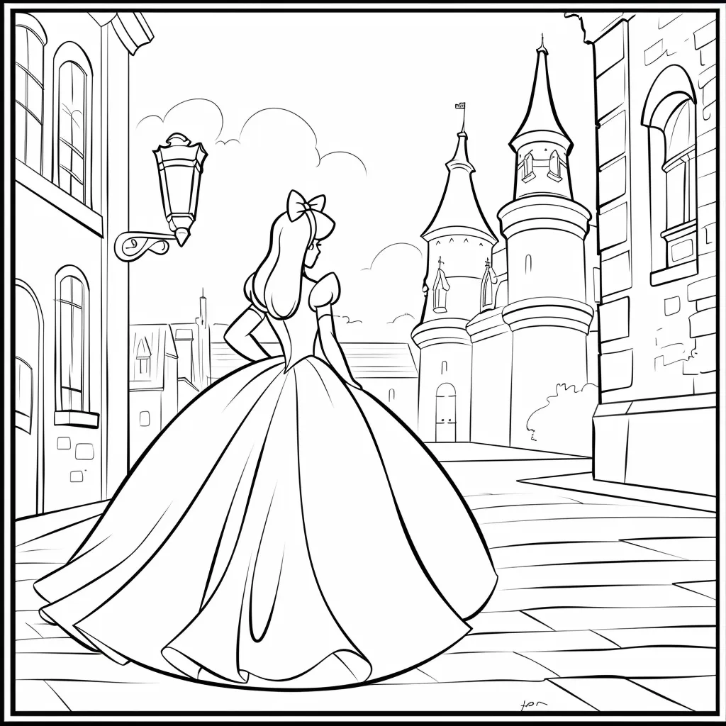 coloriage Cendrillon d'enfant a imprimer