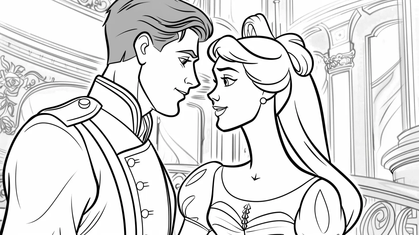 coloriage Cendrillon à imprimer pour enfants 2