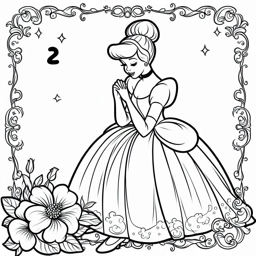 coloriage Cendrillon pour bebe a imprimer