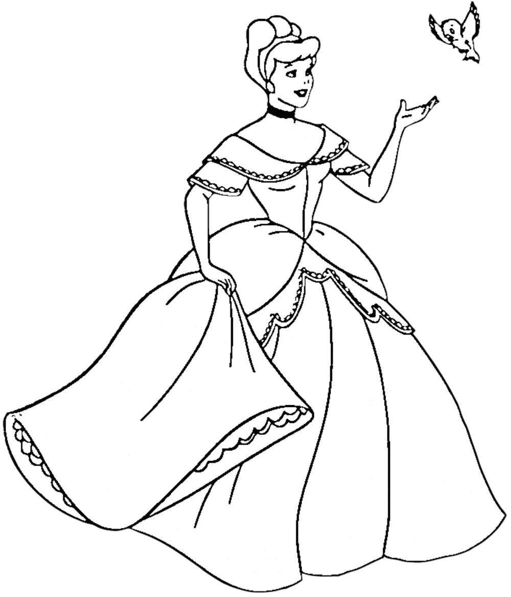 coloriage Cendrillon pour enfant à imprimer 1