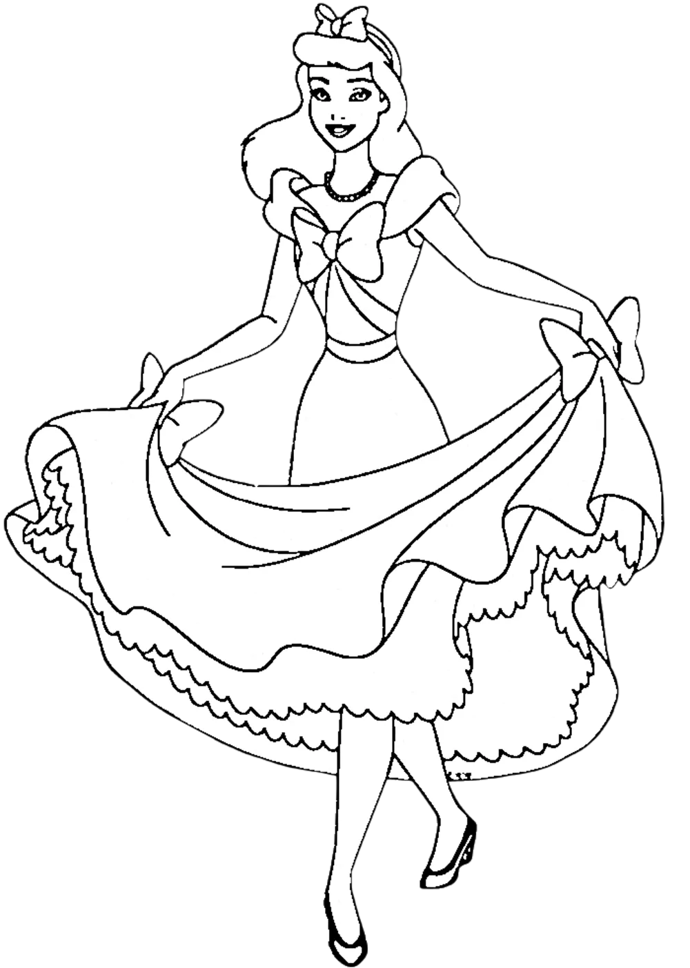 coloriage Cendrillon pour enfant de 5 ans 1