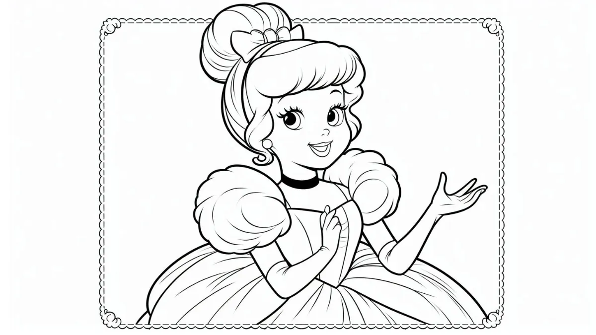 coloriage Cendrillon pour enfant de 5 ans