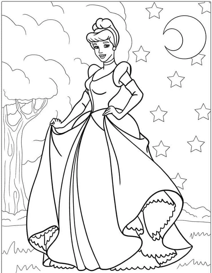 coloriage Cendrillon à imprimer