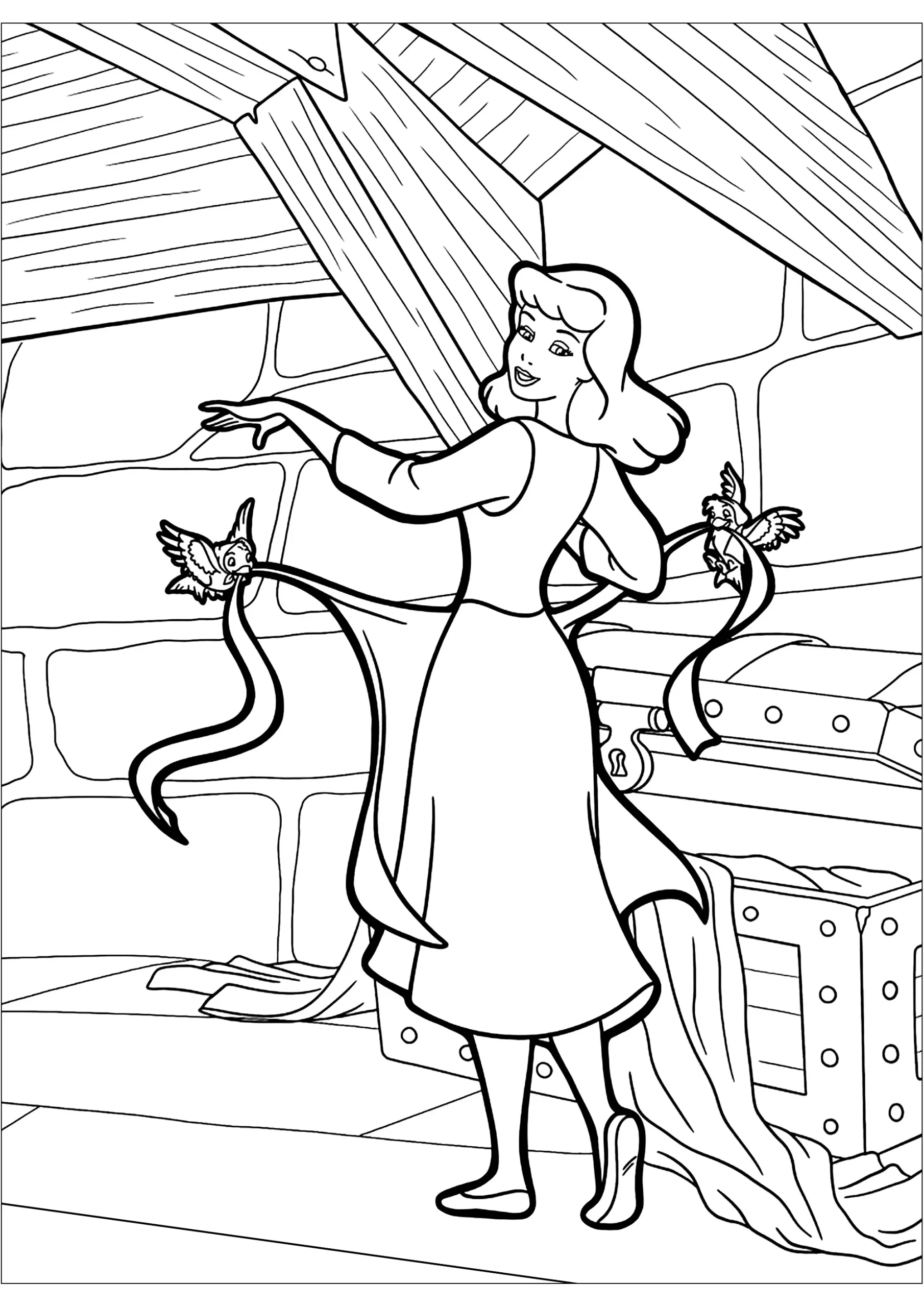 coloriage Cendrillon à imprimer pour enfant de 10 ans