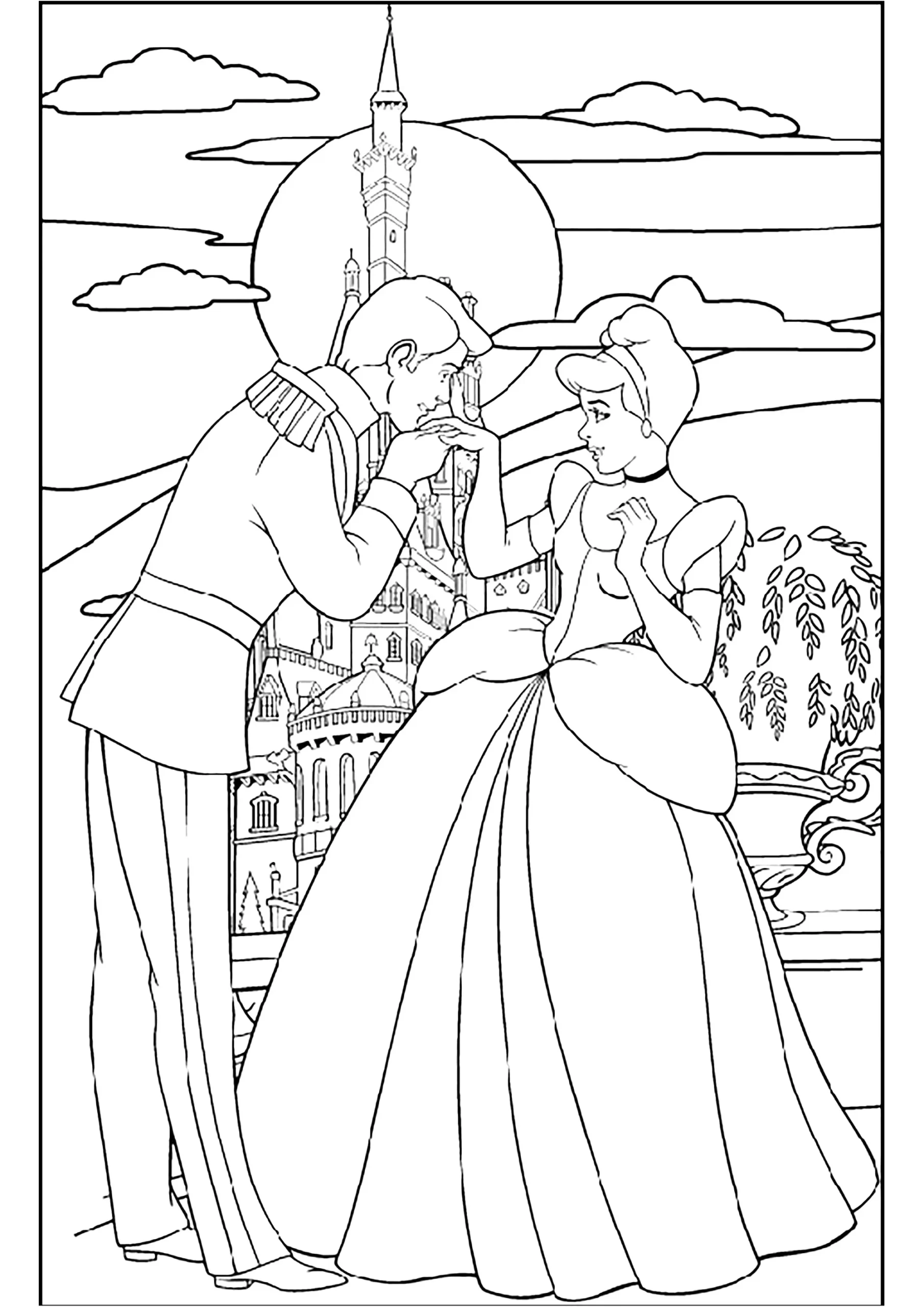 coloriage Cendrillon pour enfant à imprimer