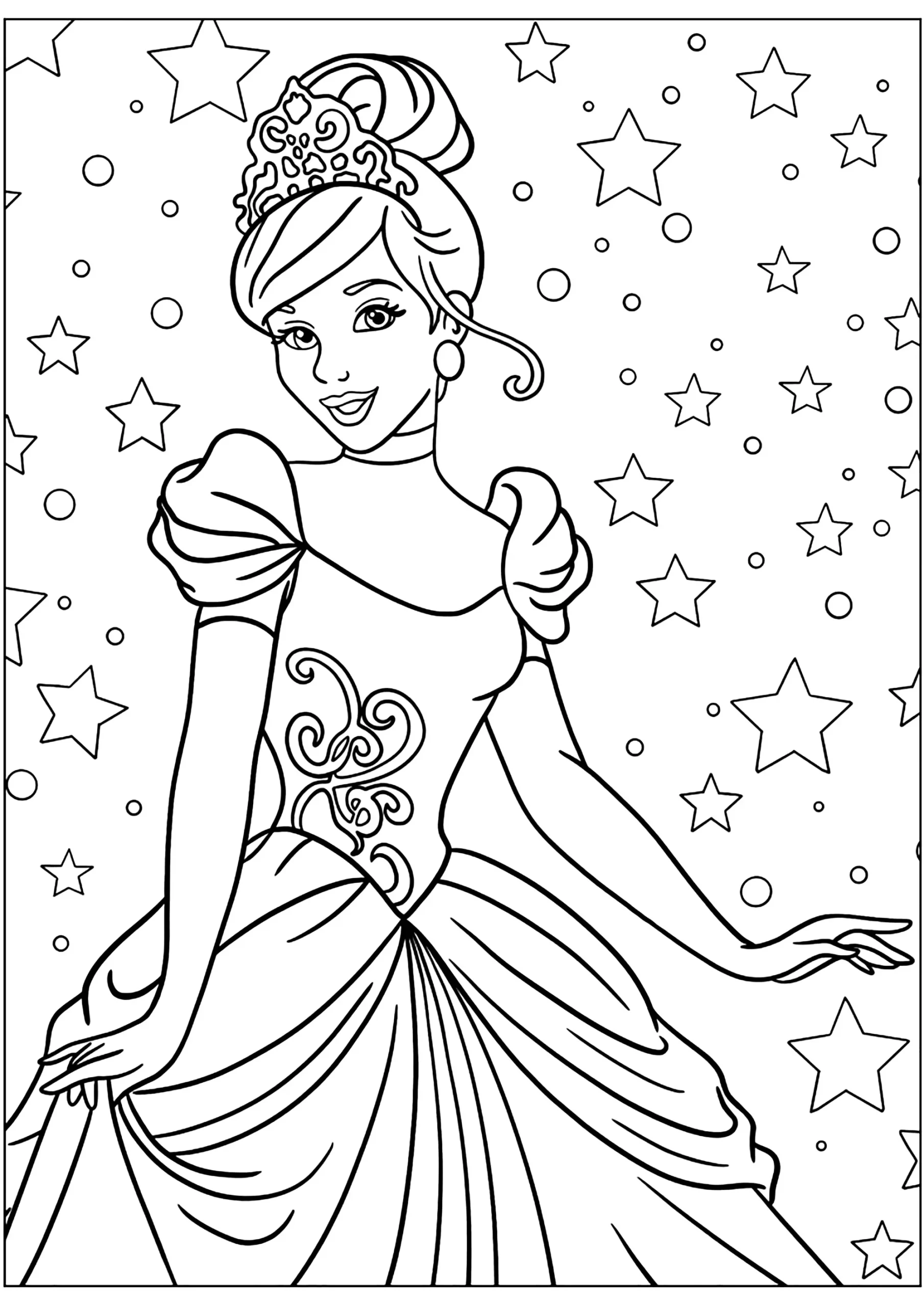 coloriage Cendrillon a dessiner en ligne