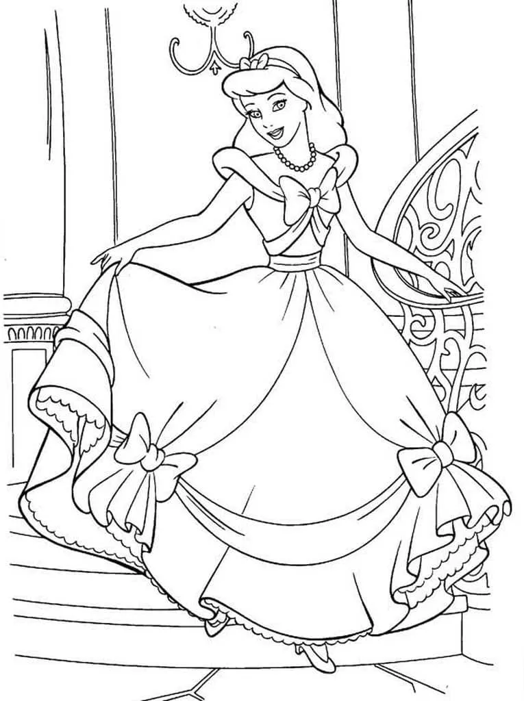 coloriage Cendrillon a dessiner et imprimer 1