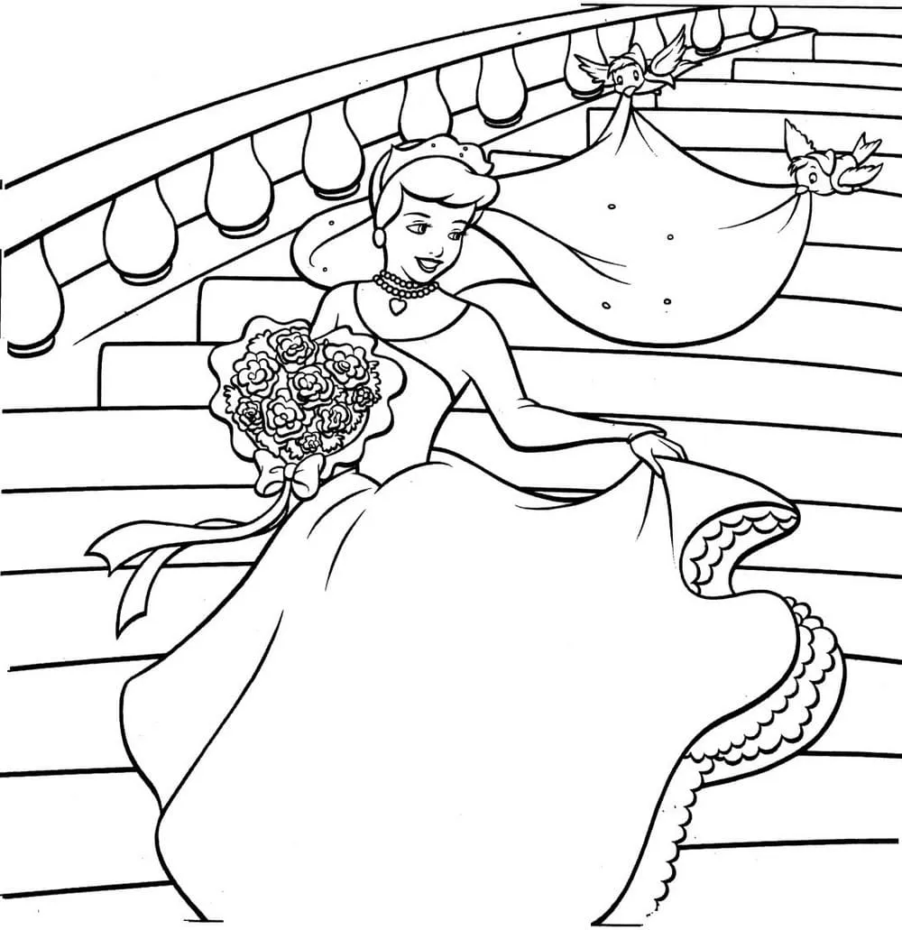 coloriage Cendrillon pour enfants a imprimer gratuit