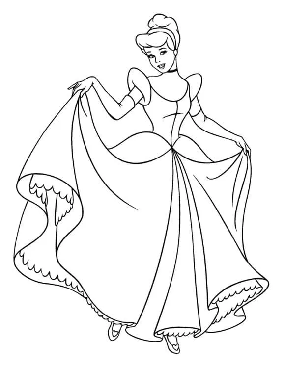 coloriage Cendrillon pour enfants à télécharger