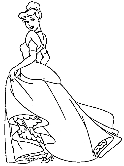 coloriage Cendrillon à imprimer pour enfant de 12 ans 2