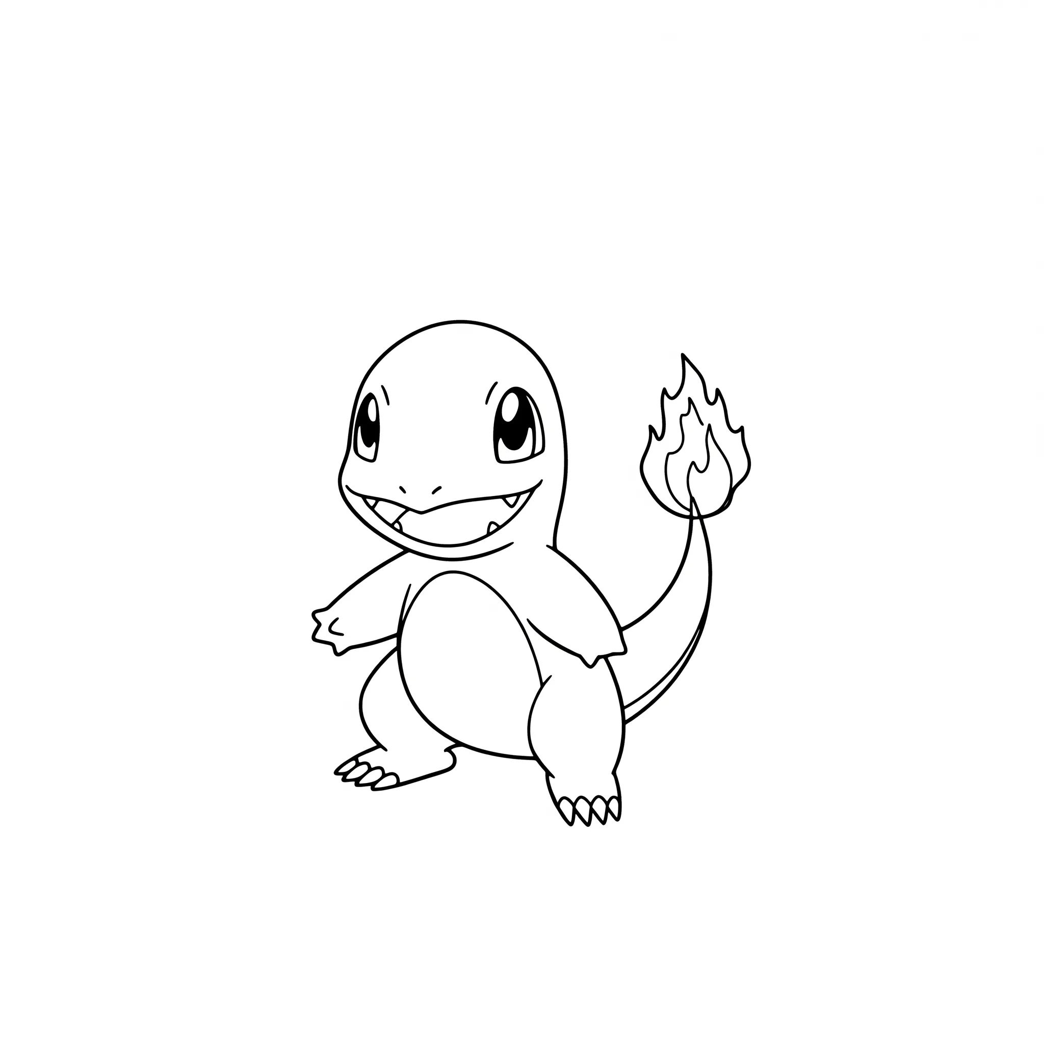 coloriage Charmander avec une petite flamme pour primaire