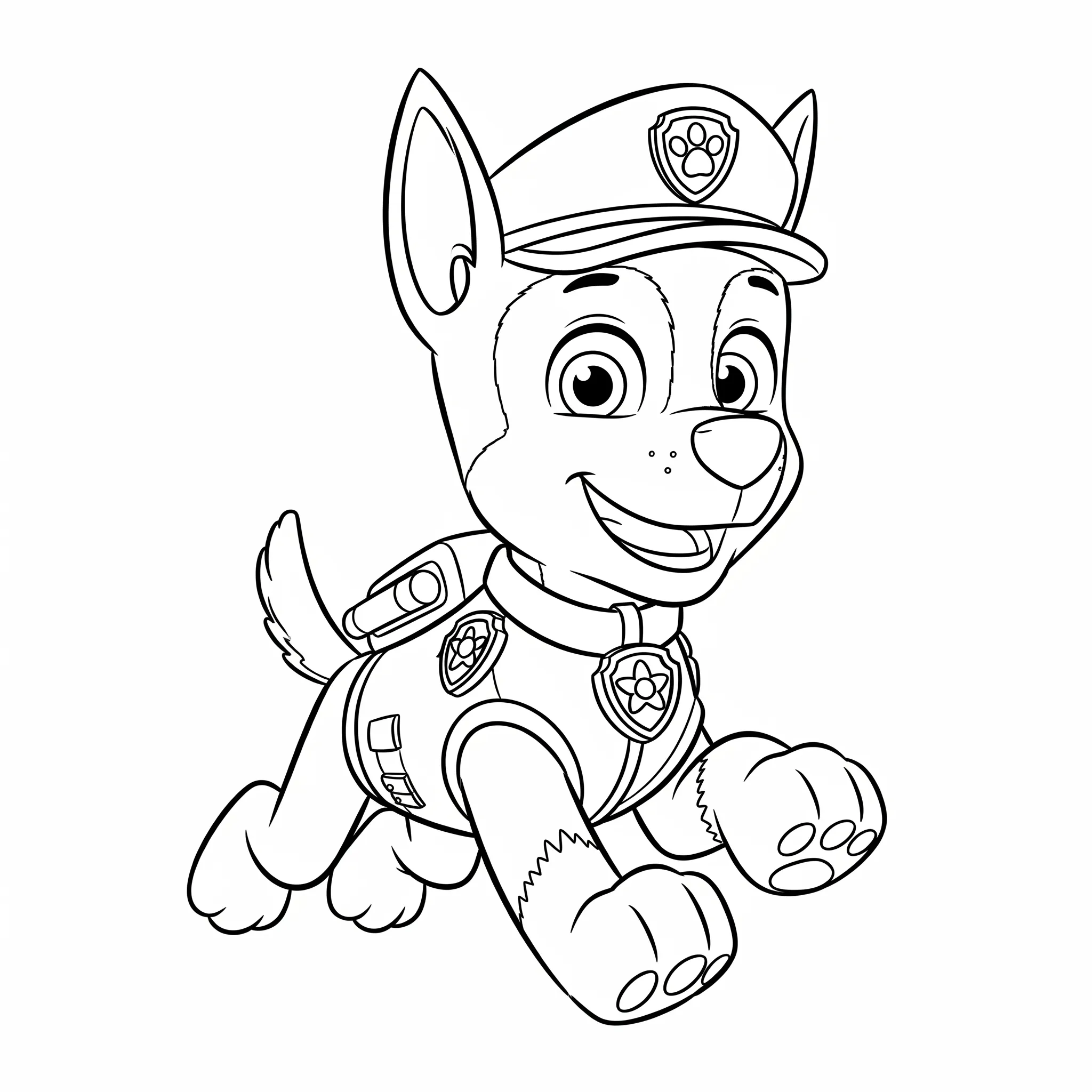 coloriage Chase le policier en action a telecharger