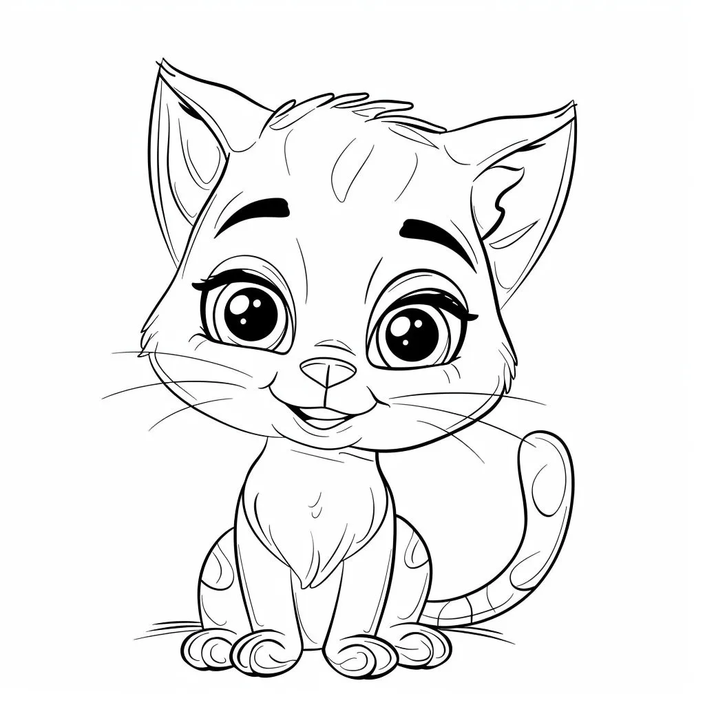 coloriage Chat a imprimer pour enfant de 4 ans