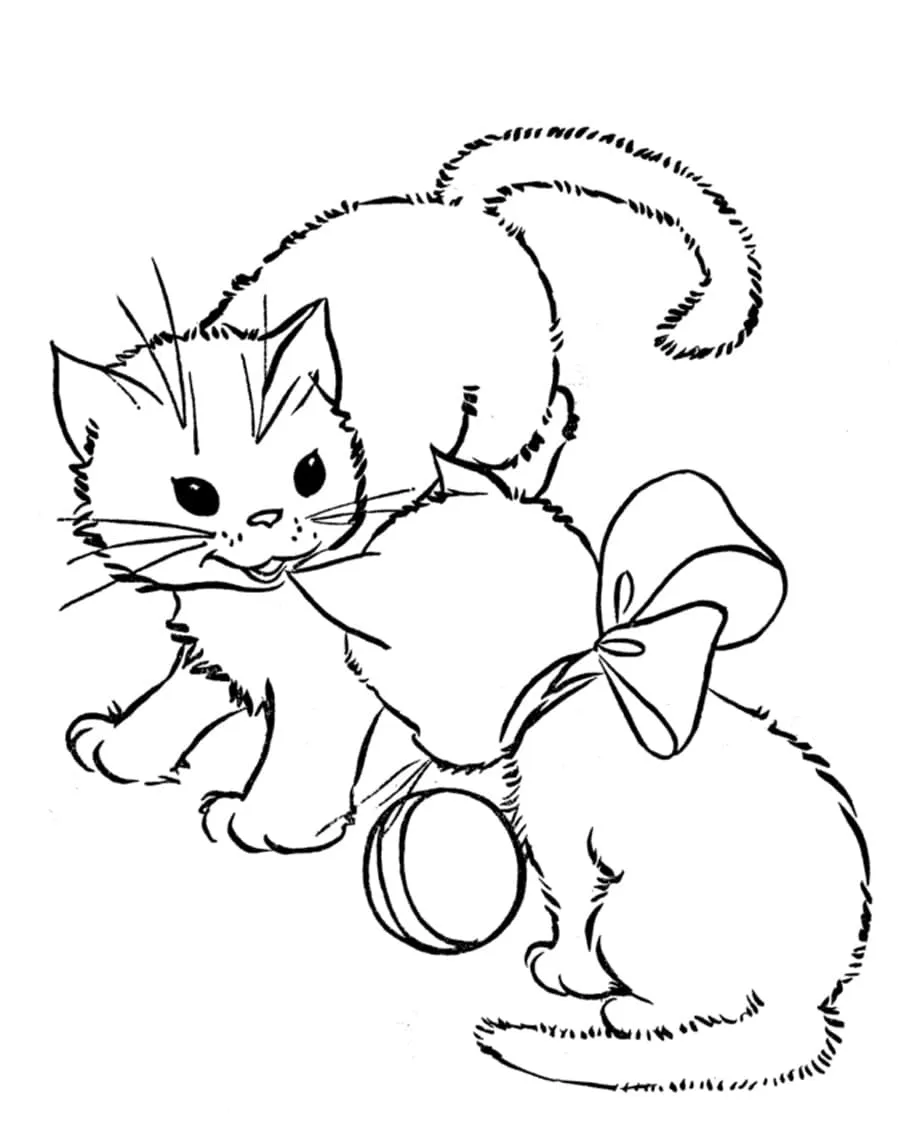 coloriage Chat et decoupage a imprimer gratuit