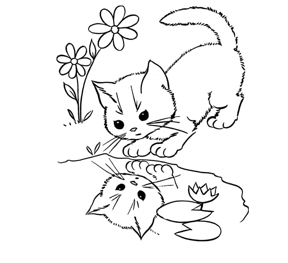 coloriage Chat pour bebe a imprimer