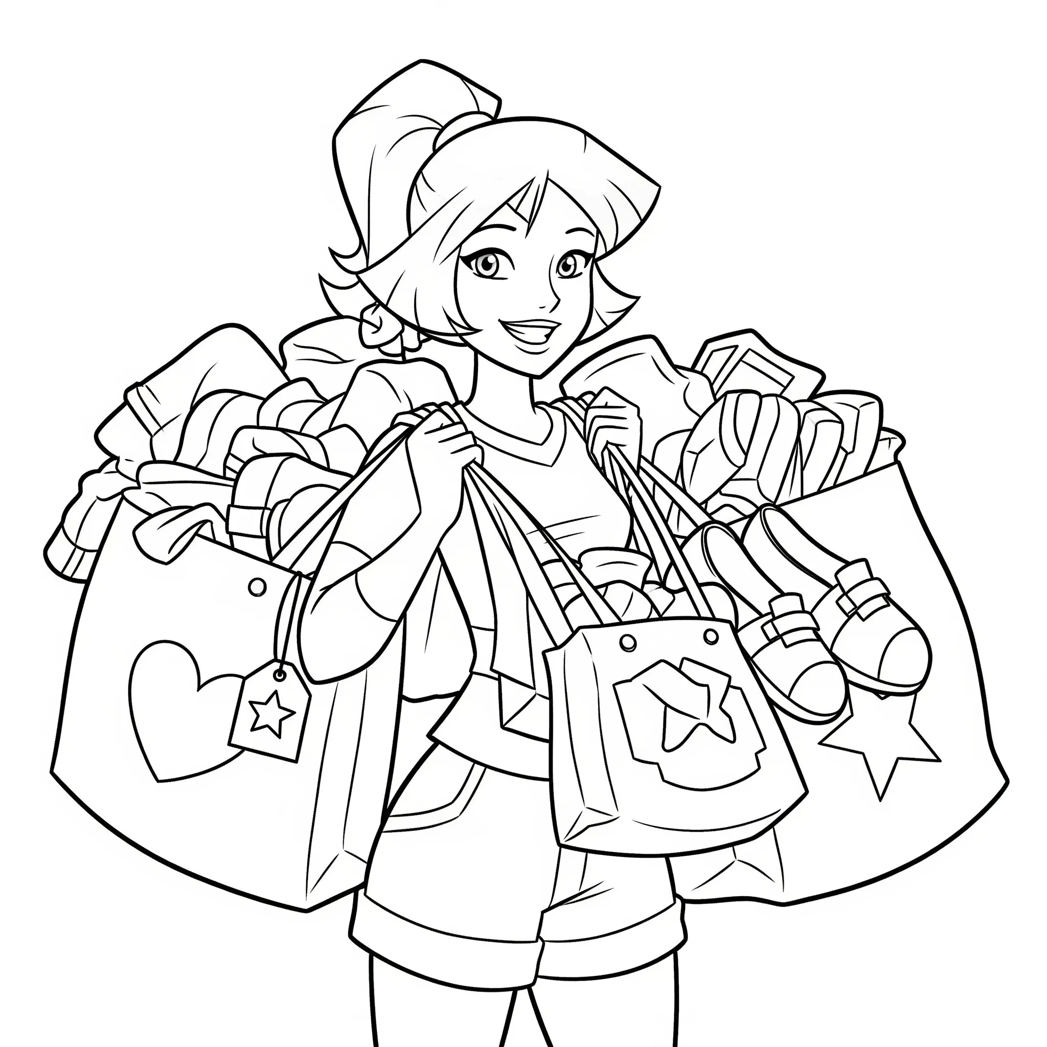 coloriage Clover fait du shopping a colorier en ligne gratuitement