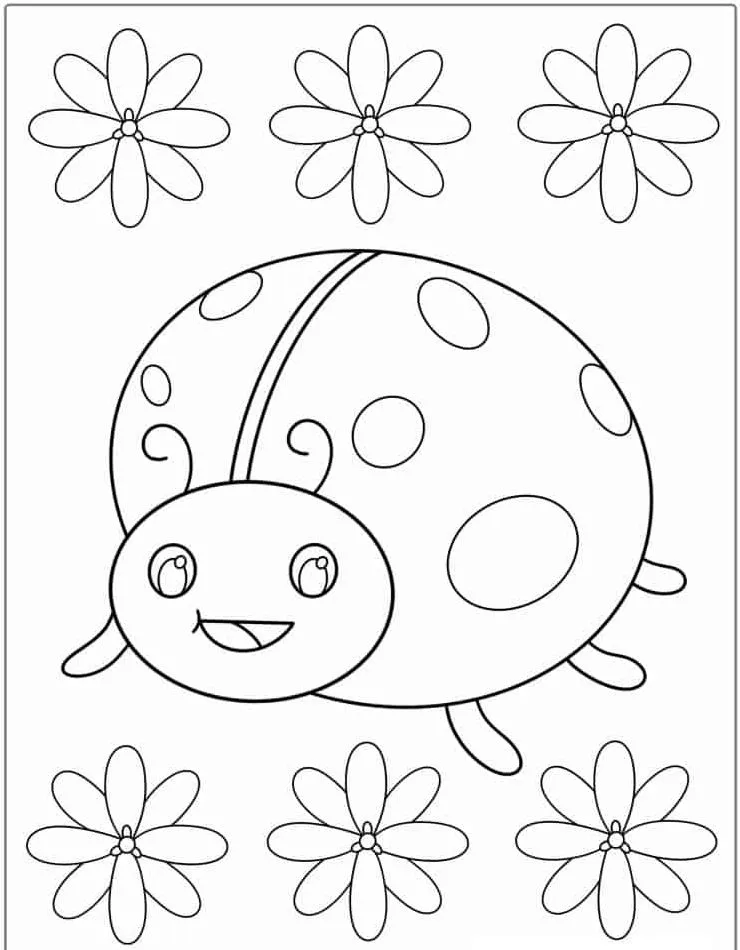 coloriage Coccinelle à imprimer pour enfant de 10 ans 1