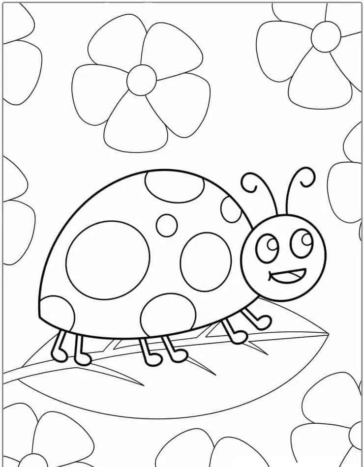 coloriage Coccinelle pour enfant de à imprimer