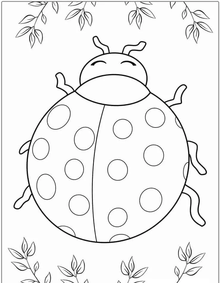 image de coloriage Coccinelle pour enfant