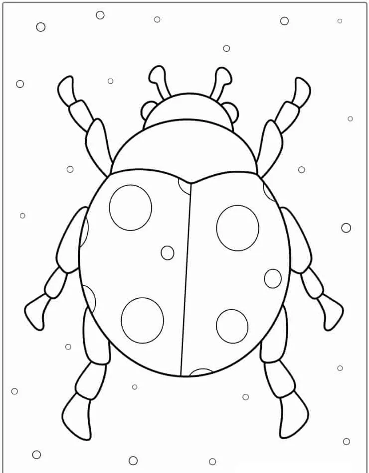 coloriage Coccinelle à imprimer pour enfant de 9 ans