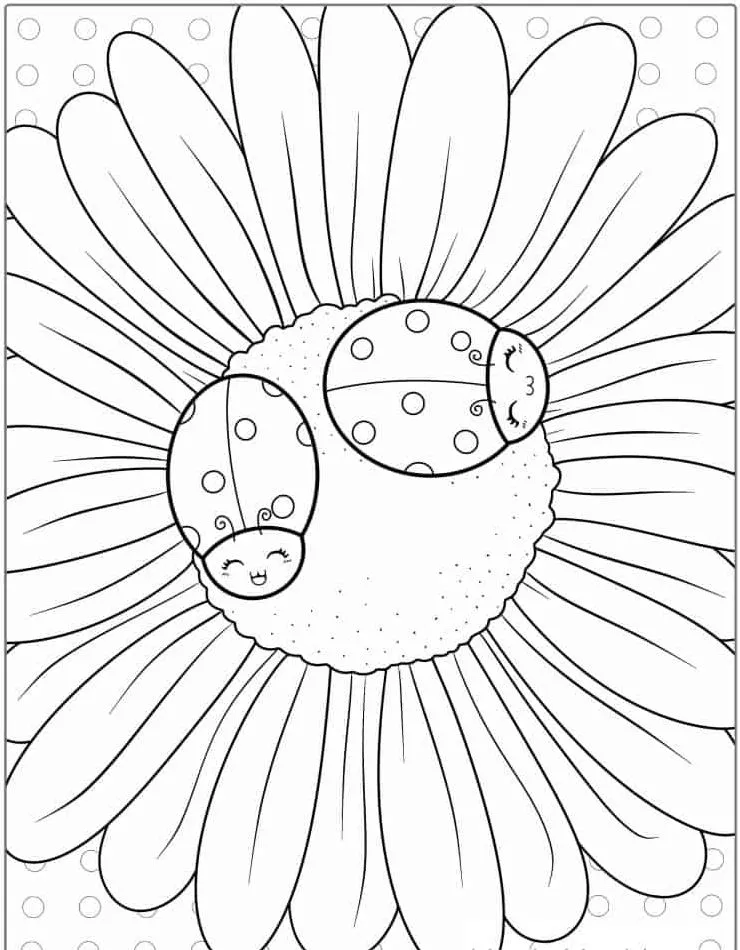 coloriage Coccinelle pour enfants a imprimer gratuit