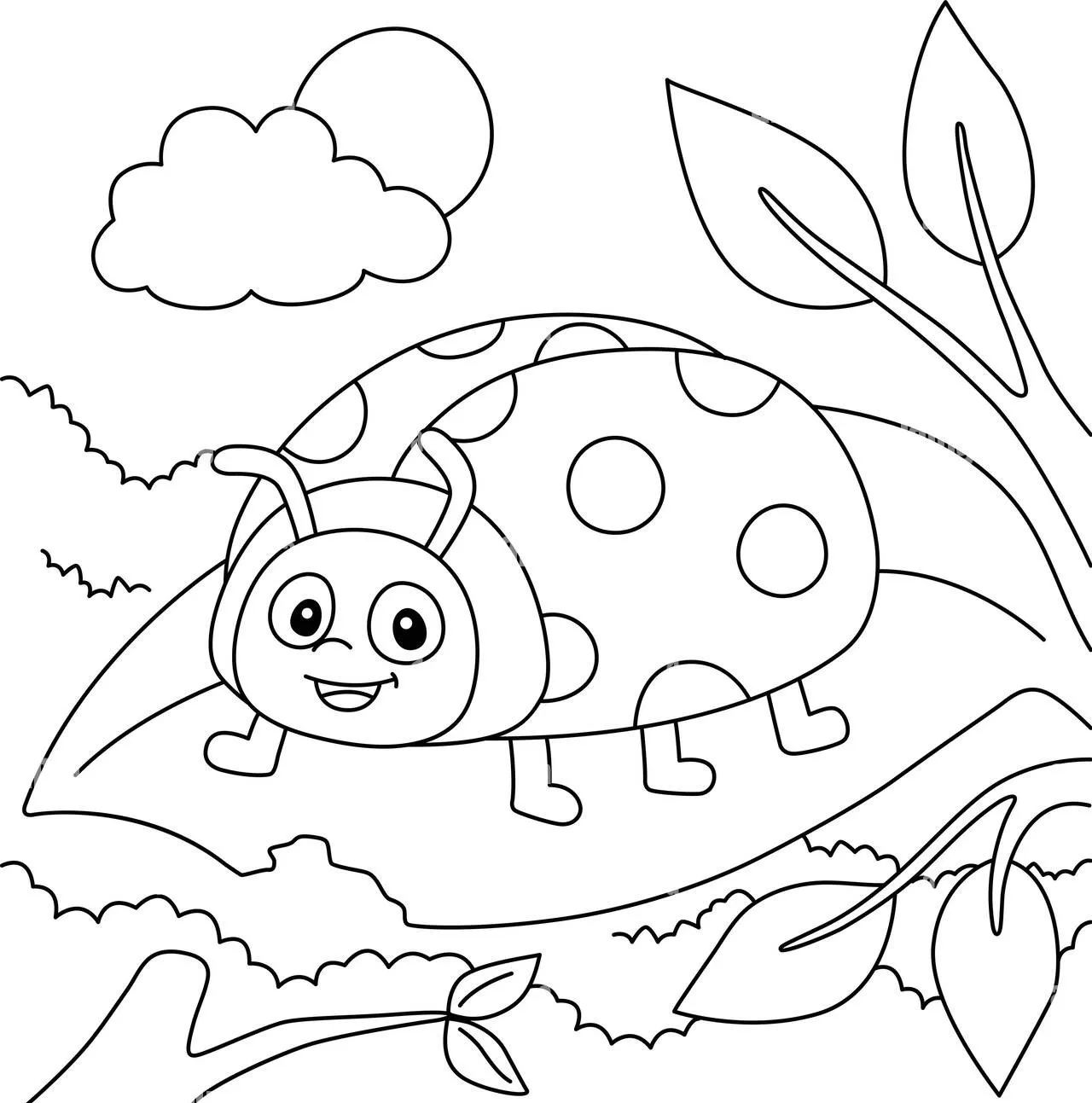 coloriage Coccinelle à imprimer pour enfant de 12 ans