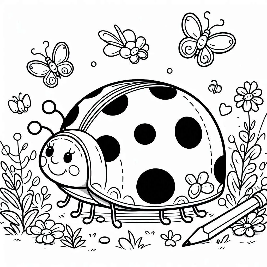 coloriage Coccinelle pour enfant à imprimer 1