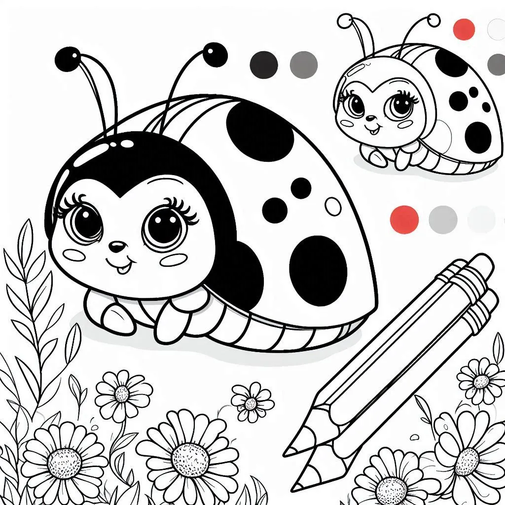 coloriage Coccinelle à imprimer pour enfant de 2 ans 1