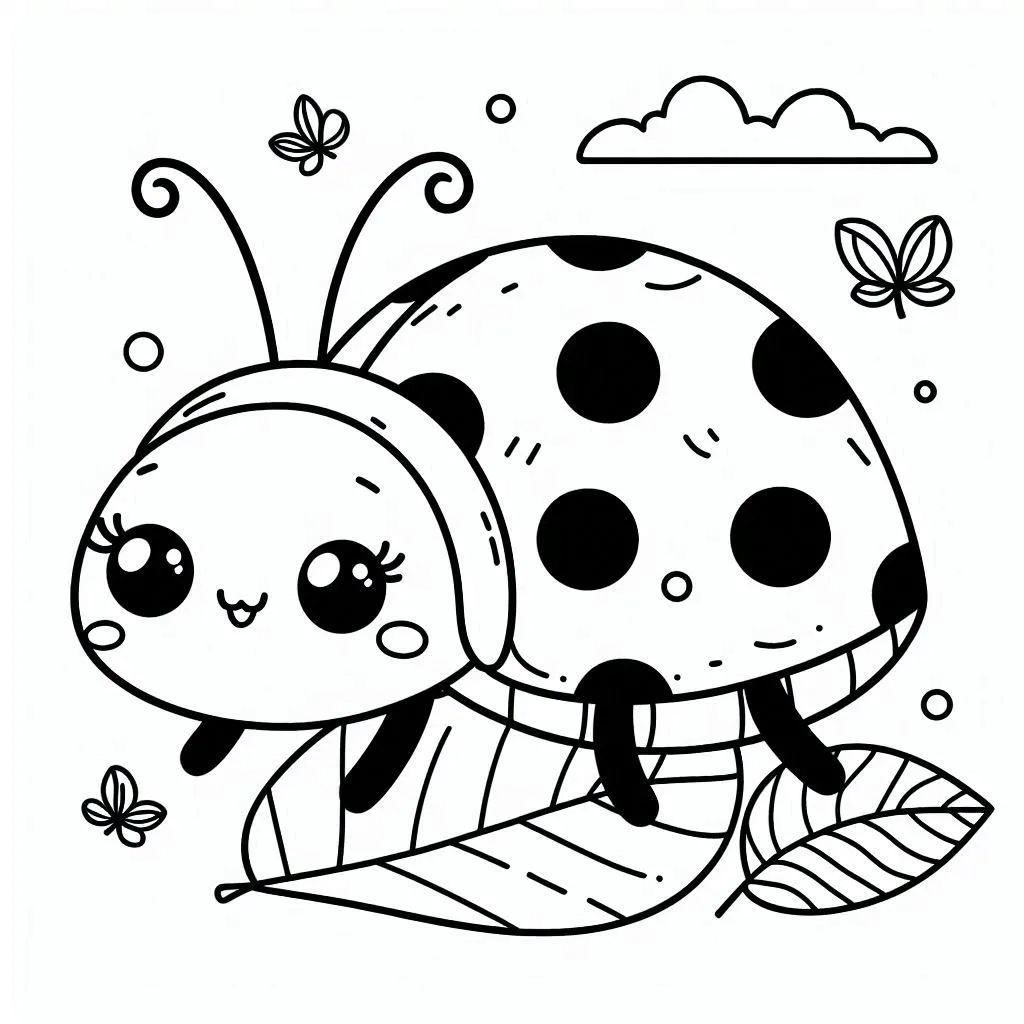 image pour coloriage Coccinelle enfant