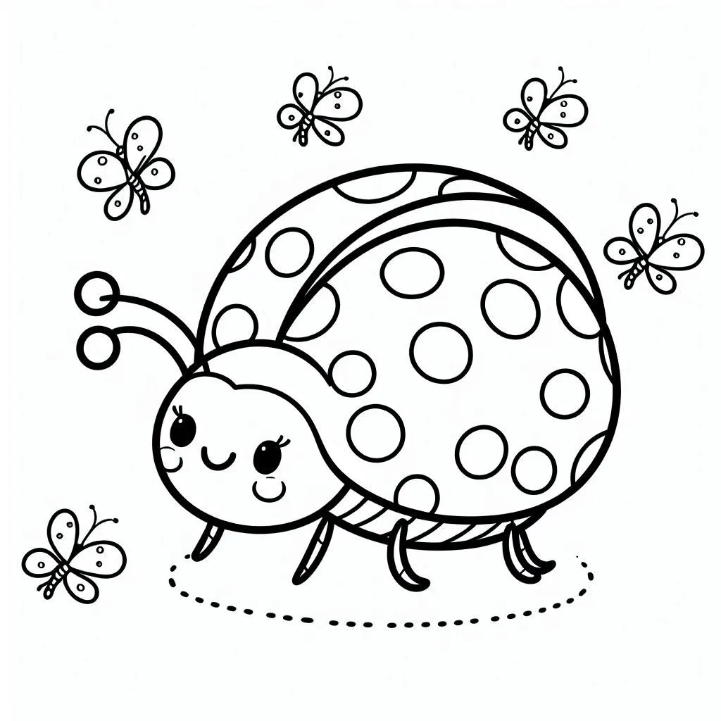 coloriage Coccinelle educatif pour enfant 2