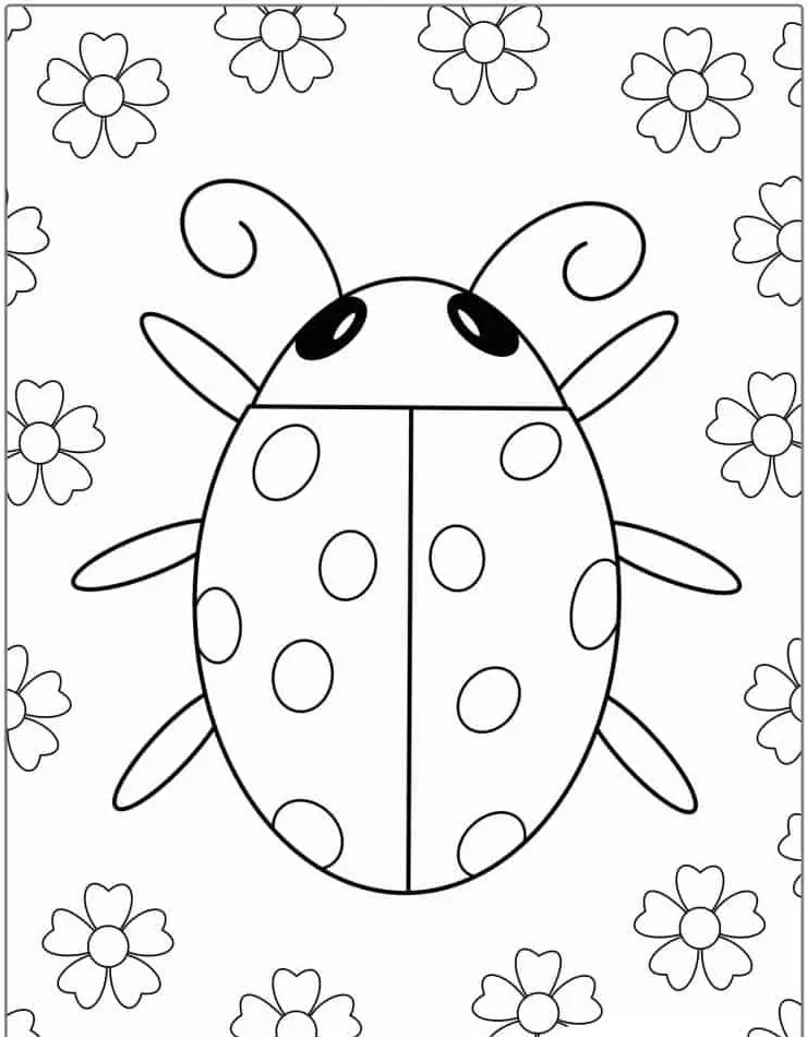 coloriage Coccinelle pour enfant à imprimer