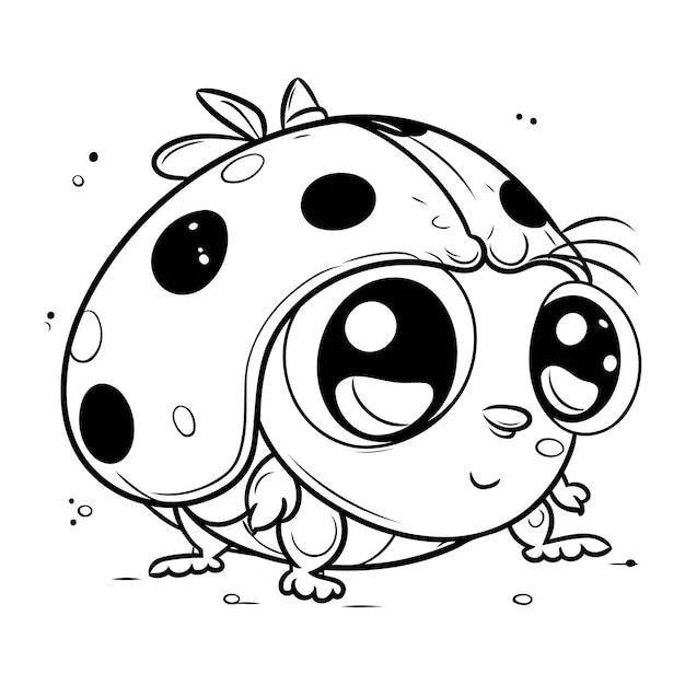 coloriage Coccinelle à imprimer kawaii