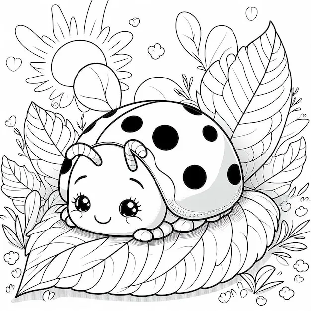 coloriage Coccinelle educatif pour enfant 1